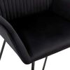 vidaXL Dining Chair Set of 2 Black Velvet and powder-coated steel
