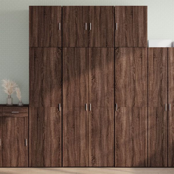 vidaXL Highboard Brown Oak 31.5"x16.7"x98" Engineered Wood