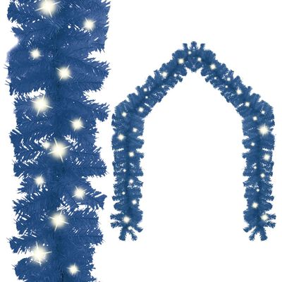 vidaXL Christmas Garland with LED Lights 16 ft Blue