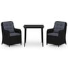 vidaXL Garden Dining Set Black