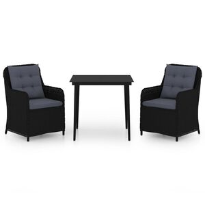 vidaXL Garden Dining Set Black