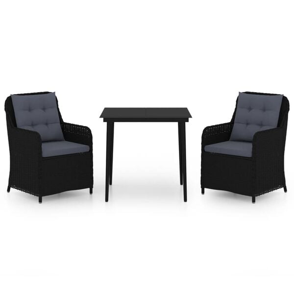 vidaXL Garden Dining Set Black