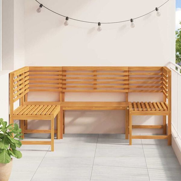 vidaXL Garden Bench Set 3 pcs Brown solid acacia wood