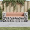 vidaXL Garden Bench Douglas wood color, Grey metal base