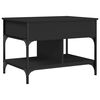 vidaXL Coffee Table Black Engineered wood Medium Adjustable Feet