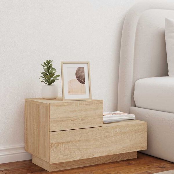 vidaXL Bedside Cabinet Sonoma oak Engineered wood Bedside Cabinet