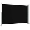 vidaXL Side Awning Black Screen + Grey Stand