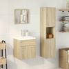 vidaXL Bathroom Furniture Set Sonoma oak, White Engineered wood, Ceramic