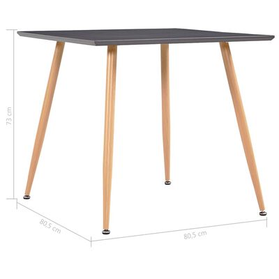vidaXL Dining Table Gray and Oak 31.7"x31.7"x28.7" MDF