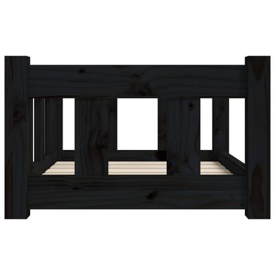 vidaXL Dog Bed Black 21.9"x17.9"x11" Solid Wood Pine