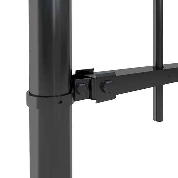 vidaXL Garden Fence with Spear Top Steel 211.4"x39.4" Black