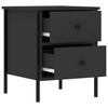 vidaXL Bedside Cabinet Set of 2 Black Engineered wood, iron Compact