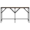 vidaXL Console Table Brown Oak Engineered Wood, Metal Medium