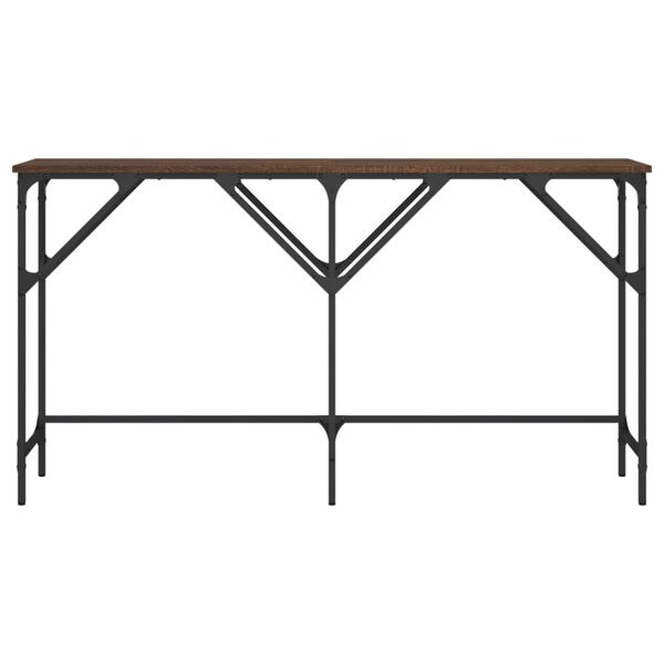 vidaXL Console Table Brown Oak Engineered Wood, Metal Medium