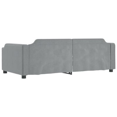 vidaXL Day Bed Light Gray 39.4"x74.8" Twin Fabric