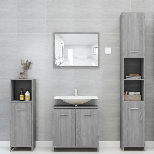 vidaXL Bathroom Cabinet Grey Sonoma Engineered wood Medium