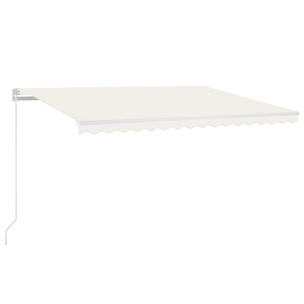 vidaXL Retractable Awning Cream Powder-coated aluminum, Polyester