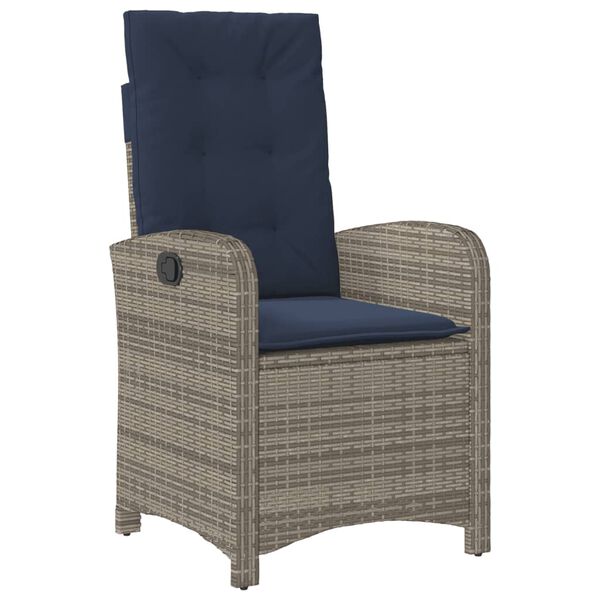 vidaXL Bistro Set Grey and Navy Blue