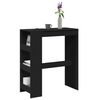 vidaXL Bar Table Black Engineered Wood Medium Bar Table Rectangular