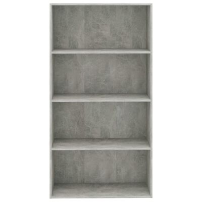 vidaXL 4-Tier Book Cabinet Concrete Gray 31.5"x11.8"x59.6" Chipboard