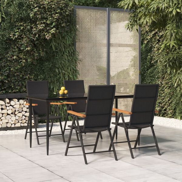 vidaXL Garden Dining Set Black and Brown