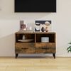 vidaXL TV Cabinet Smoked Oak Engineered Wood, Iron TV Cabinet