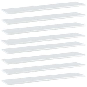 vidaXL Shelf Set of 8 High gloss white Engineered wood