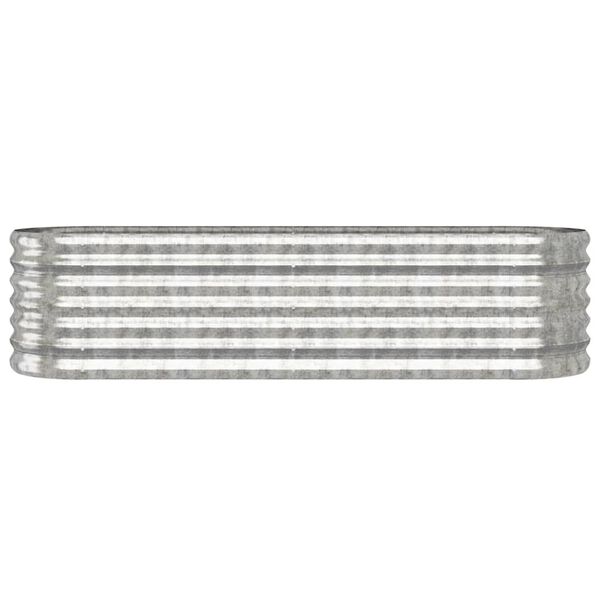 vidaXL Garden Raised Bed Silver Powder-coated steel