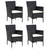 vidaXL Dining Set Chair: Black, Cushion: Cream White
