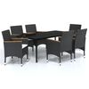 vidaXL Garden Dining Set Black
