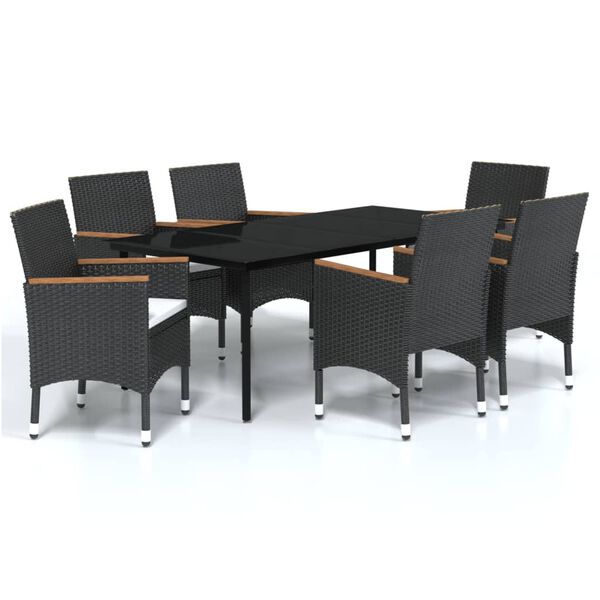 vidaXL Garden Dining Set Black