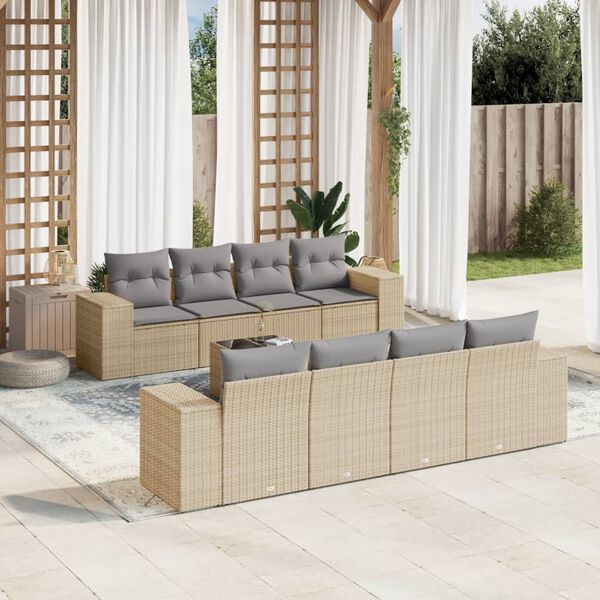 vidaXL Garden Sofa Set Beige