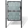 vidaXL Black Single Door Fence Gate 39.4x49.2"
