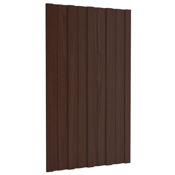 vidaXL Roof Panels 12 pcs Galvanised Steel Brown 31.5x17.7"