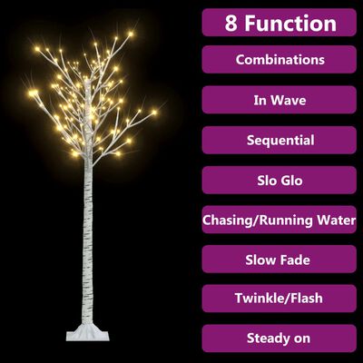 vidaXL Christmas Tree 156 LEDs 5 ft Warm White Willow Indoor Outdoor