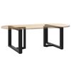 vidaXL Coffee Table Leg Black Powder-coated steel Medium Adjustable Feet