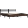 vidaXL Bed Frame Brown Oak Engineered Wood, Metal, Plywood Super King