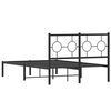 vidaXL Bed Frame Black Powder-coated steel Small Double Bed Frame