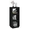 vidaXL Book Cabinet Black Solid Pine Wood Medium Book Cabinet