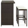 vidaXL Bar Set Brown PE rattan, steel Large Bar Set Rectangular