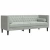 vidaXL 2 Piece Chesterfield Sofa Set with Bolsters Light Gray Velvet