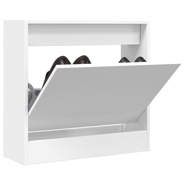 vidaXL Shoe Cabinet White 23.6"x8.3"x22.4" Engineered Wood