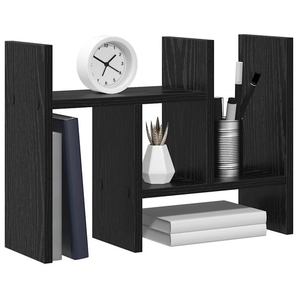 vidaXL Desk Organiser Black Oak 13.58 x 6.10 x 13.98 in