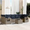 vidaXL 8 Piece Patio Sofa Set with Cushions Gray Poly Rattan