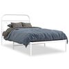 vidaXL Bed Frame White Steel Twin Bed Frame Rectangular Modern