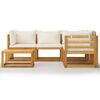 vidaXL Garden Lounge Set Cream Solid acacia wood Modular