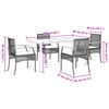 vidaXL Garden Dining Set Black table, Beige chairs, Cream white cushions