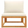 vidaXL Garden Sofa Armless with Cushions Wood Acacia&Rope