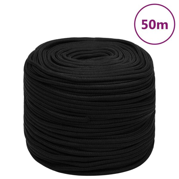 vidaXL Work Rope Black 0.31 " 164.0 ' Polyester