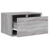 vidaXL Wall-mounted Bedside Cabinet Grey Sonoma Engineered wood Medium